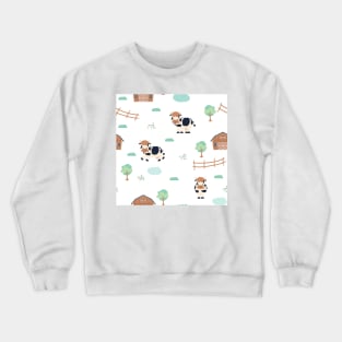 Farm cute animals pattern Crewneck Sweatshirt